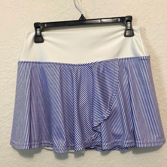 Faye + Floire Pleated Mini Tennis Pickleball Skort Blue and White Medium - Picture 3 of 8